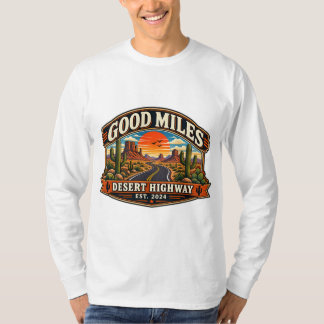Goede kilometers woestijnsnelweg vintage zuidweste t-shirt