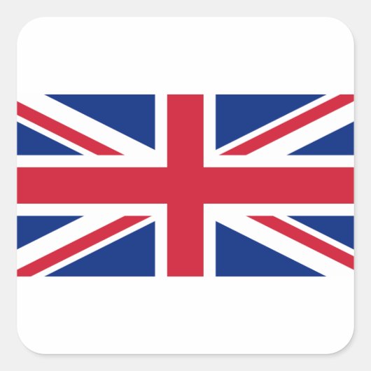 Goede kleur Britse vlag "Union Jack" Vierkante Sticker (Voorkant)