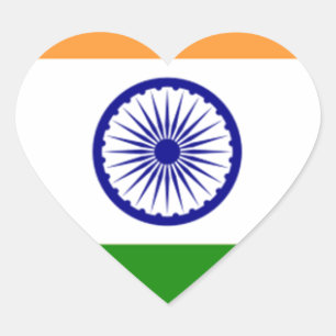 Goede kleur Indische vlag "Tiranga" Hart Sticker