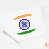 Goede kleur Indische vlag "Tiranga" Ovale Sticker (Envelop)