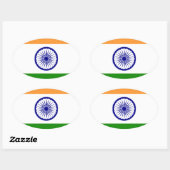 Goede kleur Indische vlag "Tiranga" Ovale Sticker (Vel)