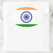 Goede kleur Indische vlag "Tiranga" Ovale Sticker (Tas)