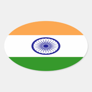 Goede kleur Indische vlag "Tiranga" Ovale Sticker