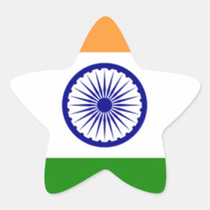 Goede kleur Indische vlag "Tiranga" Ster Sticker