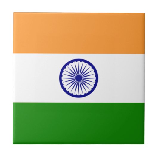 Goede kleur Indische vlag "Tiranga" Tegeltje (Voorkant)