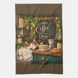 Goede Koffie Betere Dagen – Cozy Cat Coffee Corner Theedoek