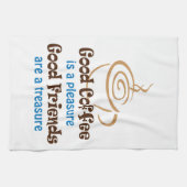 Goede koffie en vrienden theedoek (Horizontaal)