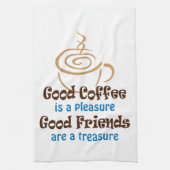 Goede koffie en vrienden theedoek (Verticaal)