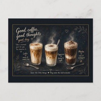 Goede Koffie Goede Gedachten Latte Mocha Ansichtka Briefkaart