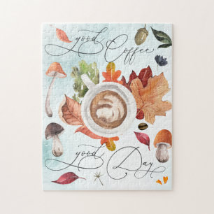 Goede koffie Goede herfst Jigzaag Puzzle Legpuzzel