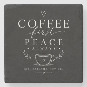Goede Koffie Goede Stemming Geweldige Dag Minimali Stenen Onderzetter