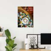 Goede koffie woont hier, koffiefoto poster (Thuiskantoor)