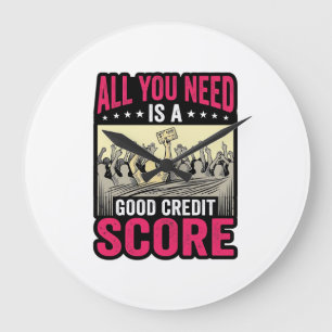 Goede Krediet Score Vintage Grappige Financiën T-s Grote Klok