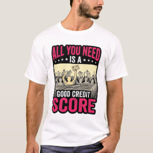 Goede Krediet Score Vintage Grappige Financiën T-s T-shirt