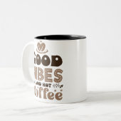 Goede kwabben en warme koffie tweekleurige koffiemok (Voorkant links)