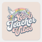 Goede leraar vibes vierkante sticker (Voorkant)