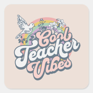 Goede leraar vibes vierkante sticker