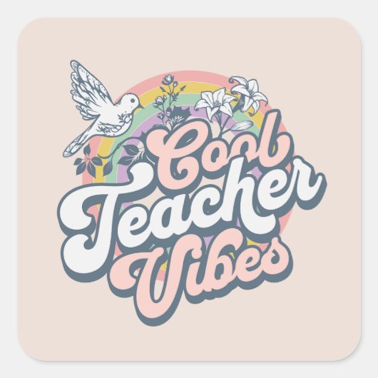 Goede leraar vibes vierkante sticker (Voorkant)