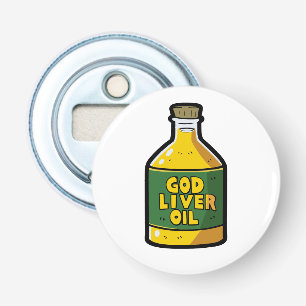 Goede leverolie button flesopener