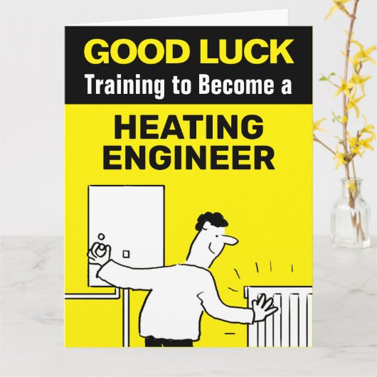 Goede Luck Training om een Heating Engineer te wor Kaart (Gele Bloem)
