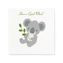 Goede maaltijd, leuke koala beer gepersonaliseerd