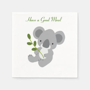 Goede maaltijd, leuke koala beer gepersonaliseerd servet