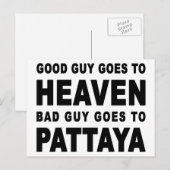 GOEDE MAN GAAT NAAR BAD GUY OM PATTAYA TE GAAN BRIEFKAART (Voorkant / Achterkant)