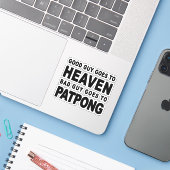 GOEDE MAN GAAT NAAR DE HELE BAD-MAN OM TE PATPONG STICKER (Laptop met iPhone)