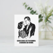 Goede meisjes gaan naar de hemel. Lesbianen gaan n Briefkaart (Staand voorkant)