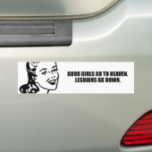 Goede meisjes gaan naar de hemel. Lesbianen gaan n Bumpersticker (Op auto)