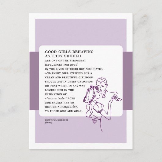 Goede meisjes gedragen zich  slecht advies briefkaart (Voorkant)