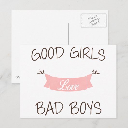 Goede meisjes houden van slechte jongens briefkaart (Voorkant / Achterkant)