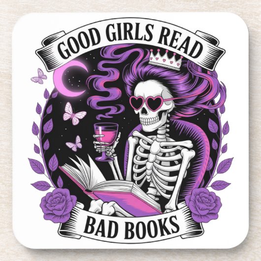 Goede meisjes lezen slechte boeken bier onderzetter (Voorkant)