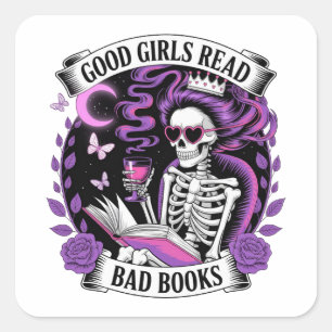 Goede meisjes lezen slechte boeken vierkante sticker