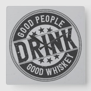 Goede Mensen Drink Vierkante Klok