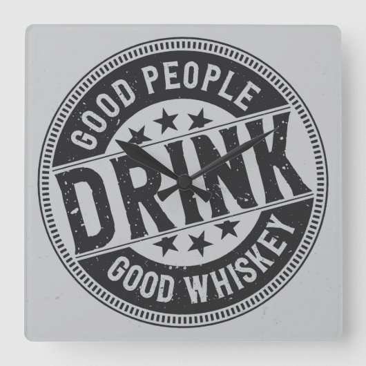 Goede Mensen Drink Vierkante Klok (Voorkant)