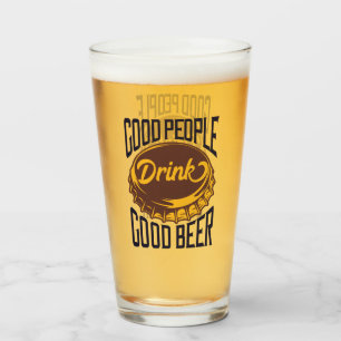 Goede Mensen Drinken Goed Bier Grappige Barman Glas