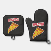 Goede mensen eten goed Pizza Ovenwant & Pannenlap Set (Voorkant)