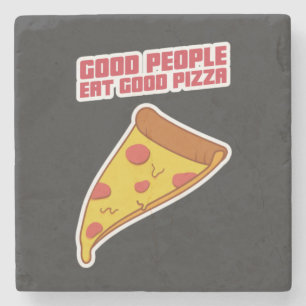 Goede mensen eten goed Pizza Stenen Onderzetter
