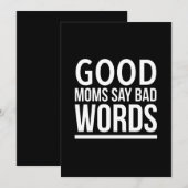 Goede moeders zeggen slechte woorden grappige moed bedankkaart (Voorkant / Achterkant)