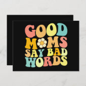 Goede moeders zeggen slechte woorden Groovy Moeder Briefkaart (Voorkant / Achterkant)