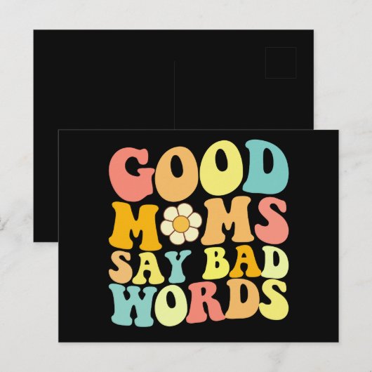 Goede moeders zeggen slechte woorden Groovy Moeder Briefkaart (Voorkant / Achterkant)