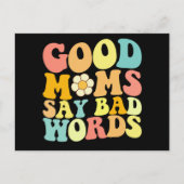 Goede moeders zeggen slechte woorden Groovy Moeder Briefkaart (Voorkant)