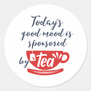 Goede Mood gesponsord door Tea Funny Caffeine Love Ronde Sticker