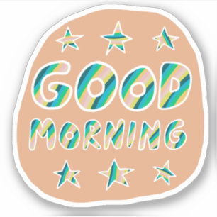 GOEDE MORGEN Cute Colorful & Fun Handlettering Sticker