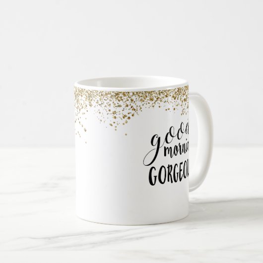 GOEDE MORGEN GORGEOUS Chic Glitter Coffee Mok (Voorkant rechts)