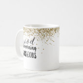 GOEDE MORGEN GORGEOUS Chic Glitter Coffee Mok (Voorkant links)