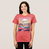 Goede morgen kalligrafie Sunrise Red Women's Tri-Blend Shirt (Voorkant volledig)