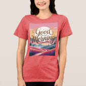 Goede morgen kalligrafie Sunrise Red Women's Tri-Blend Shirt (Voorkant)