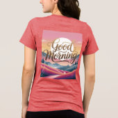 Goede morgen kalligrafie Sunrise Red Women's Tri-Blend Shirt (Achterkant)